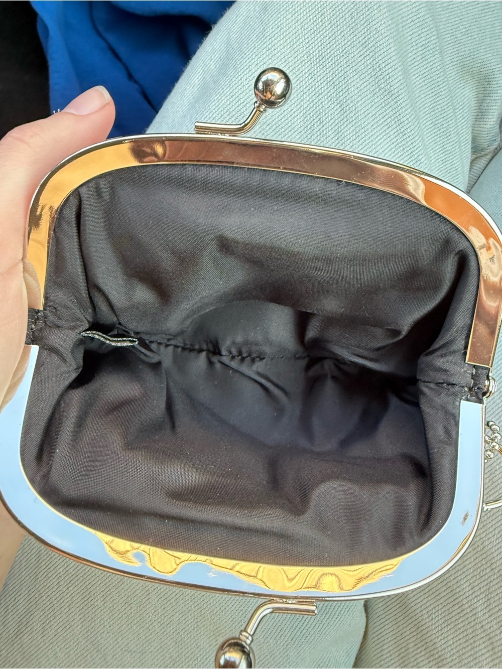 Coach Black Signature Canvas Kiss-Lock Coin Pouch with Tag - Picture 6 of 7
